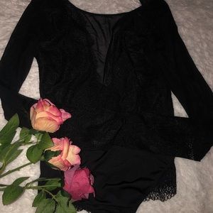 Black lace leotard